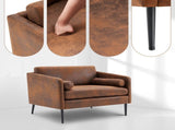 97*71*74cm 1.5 Seats Hot Stamping Cloth Surrounding Chair With Pillow Indoor Circle Chair Dark Brown 27920269