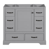 36" Bathroom Vanity without Sink, Cabinet Base Only, Six Drawers, Multi-Functional Drawer Divider, WF307973AAE