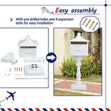 ZNTS Mailbox Cast Aluminum White Mail Box Postal Box Security Heavy Duty New W2505P151719