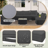Cushion Covers for 7 Pcs Wicker Rattan Sectional Sofa, 14Pack Cushion Slipcovers Set W419P295492