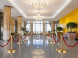 8 PCS gold stanchions and red velvet ropes,6 Red Velvet Ropes and Posts, Crowd Control Barriers 63360794
