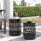 Outdoor Metal S/2 end table 73606.00BLK