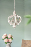 French Country Wood Chandelier, 6-Light Farmhouse Pendant Light Fixture with Adjustable Chain for W2078137917