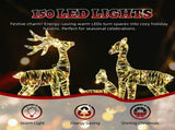 3pcs 2.4FT 2D 4.5V 3.60W Family Elk Iron Frame Courtyard Elk Decoration 55066775