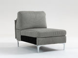 Modular Sectional Sofa Armless Seat Module, Corduroy Sectional Couch, Single Couch Modular Armless W3098P256997