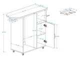 Ironing Cart with Rolling Ironing Board, Multipurpose Ironing Cabinet with Wheels, Compact Ironing W1120P217817