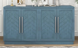 TREXM Sideboard with 4 Doors Large Storage Space Buffet Cabinet with Adjustable Shelves and Silver N715P192557M