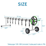 ZNTS 18 Ft Aluminum Inground Solar Cover Swimming Pool Cover Reel 51621324