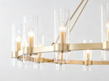 61.4' Gold Wagon Wheel Chandelier With 24 Lights Kit , Pendant Light with Seeded Glass W5008P543993
