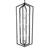 12-Light Farmhouse Kitchen Chandeliers, Matte Black and Sliver Vintage Rustic Cage Light Fixture W1592P210149