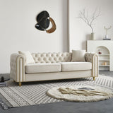 86'' W Luxury Modern Tufted Sofa with 2pcs of toss pillows for Living Room ,Bedroom,Beige Color W579P303655