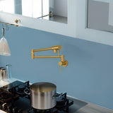 Pot Filler Faucet - Wall Mount Kitchen Sink Faucet Folding Stretchable with Single Hole Two Handles, W1243P262592