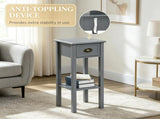 Gray 2-Pack 2-Tier Side Tables Nightstand with Open Shelf for Living Room End Table Decor 62738037
