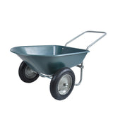 ZNTS wheel barrow Two wheeled trolley for green garden 15 inch pneumatic wheel WB1001GN W22770787