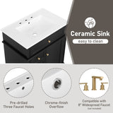 30" Bathroom Vanity with Sink, One Tip-out Drawer, Three Drawers, Door Shelf, Soft Closing Door, N759P227429B