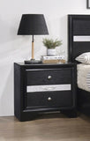 Modern Luxury 1pc Glam 2-Drawer Nightstand End Table Pullout Jeweler Tray Silver Panel Bedroom Solid B011P234309