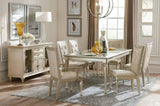 ZNTS Traditional Design Silver Finish Dining Side Chairs 2pc Set Wood Frame Crystal Button-Tufted Back B01152165