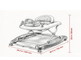 4-in-1 Baby Activity Center Walker, Foldable Baby Walker with Music & Toys Tray, 3 Adjustable 16082076