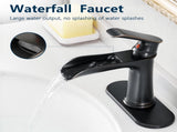 Sink Faucet With Deck Plate Waterfall ORB with Pop Up Drain and Supply Lines Bathroom faucets for W1932P180747