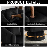 360&deg Swivel Accent Chair, Modern Velvet Fabric Living Room Armchair with Fluffy Cushions, Comfy 27780412