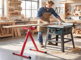 2-Pack Heavy Duty Metal Folding Roller Stand with Edge Guides Portable Woodworking Support - Red 35567362