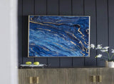 Set of 2 Blue and Gold Framed Art Panels, Unique Marbled Design, 30.5" x 40" W2078130282