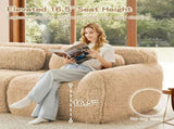 2-seater Modular Sectional Sofa Couches,Soft Fluffy Plush Fabric Bottom Anti-Slip Design,32D High W714P380200