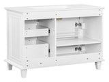 36 Inch Bathroom Vanity with Ceramic Sink Top, Solid Wood Frame, MDF & Poplar Cabinet, Flip Drawers, N725P336554K