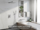Male NPT Shower Faucet Set, Waterfall Shower System for Bathroom, High Pressure 10" Rain Shower Head 91822021