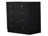 Black particleboard with a textured melamine finish, 66*40*91cm, 32 drawer cabinet, matte gold 54386504