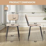 Set of 6 Modern Padded Dining Chairs for Kitchen Bar Office Chair, White 26217260
