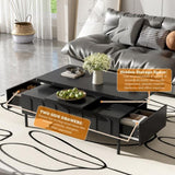 U-Can Lift-Top Coffee Table with 2 Drawers, Modern Space Saving Center Table with N724P292514B