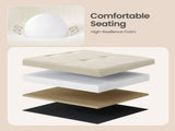 Cream White Folding Storage Ottoman Bench with 660lb Capacity, Ottoman with Storage, Footrest 92751478