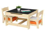 Children's Wooden Table And Chair Set With Two Storage Bags 45081745