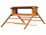 Large Chicken Coop with Upgraded Perches, Wooden Outdoor Chicken Cage with Large Nesting Box, 18361125