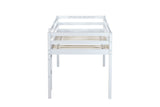 ZNTS Solid Wooden, Rubber Wooden Twin Loft Bed with Ladder, Bed Platform of Strengthened Slats , White W504P190951