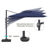 11FT Square Cantilever Patio Umbrella in Navy Blue T3609P333097