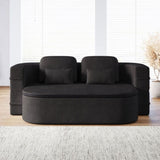75''2-in-1 Foldable Sofa,Convertible Sleeper Foam Sofa Bed with Multi Functional Blanket, Chenille W834P317050