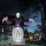 ZNTS 8ft Garden 3pcs LED String Lights Grim Reaper and Grave Inflatable Halloween Decoration 52188395