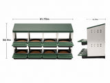 8 Comparment Chicken Nesting Box, No Stand wtn Sot Egg Pads. 0.8mm Top Cover & 0.6mm Galvanzed Steel W5251P556802