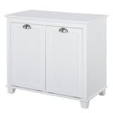 Tilt-Out Laundry Sorter Cabinet, Bathroom Storage Organizer white-AS Prohibited 20011717