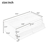 U-Can Modern Rectangle Coffee Table 4 Drawers and 2 Display Shelves, 47.2" Wood Coffee Table 69954420