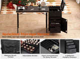 Rolling Manicure Table on Wheels, Portable Nail Desk, Foldable Nail Table w/Polish Tray and Storage, 26560584