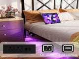 Queen Size Floating Bed Frame with Headboard and Storage, Full Size Platform Bed Frame with USB W840P383354
