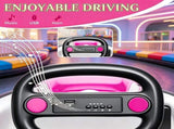 6V Pink Electric Bumper Car for Kids 37-72 Months, Big Wheel Ride-On Toy with 360&deg Spin & Slow 13325816