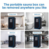 Portable Black Full Size Steam Sauna tentPersonal Home Spa, with Steam Generator, Remote Control, W782109843