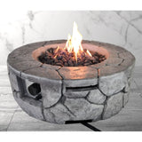 ZNTS 9'' H x 28'' W Fiber Reinforced Concrete Outdoor Fire pit B120P198408