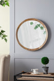 D20x1.5"Transitional Decor Style Mango Wood Wall Mirror Wall Decor with Frame of Solid Mango Wood W2078130544