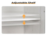 Arched Ceiling 2 Glass Doors 3 Shelves Bathroom Vanity MDF Melamine-Faced Bathroom Vanity with Towel 76866959