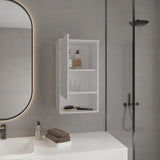 Medicine Cabinet 28.6" H, with 1 Door and 3 Shelves, White B097P250857